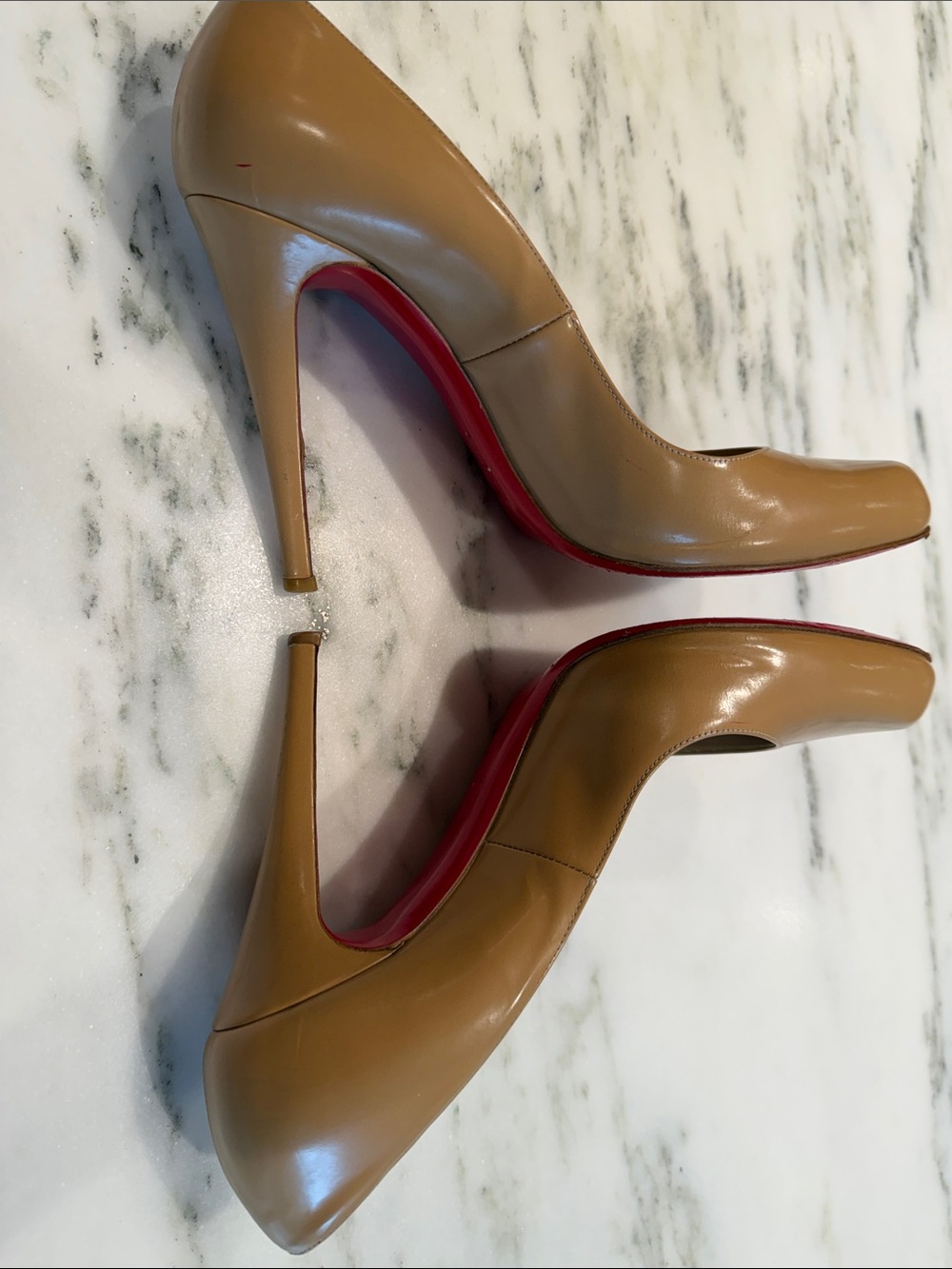 Christian Louboutin Nude Leather Almond Toe Pumps - Picture 3 of 5